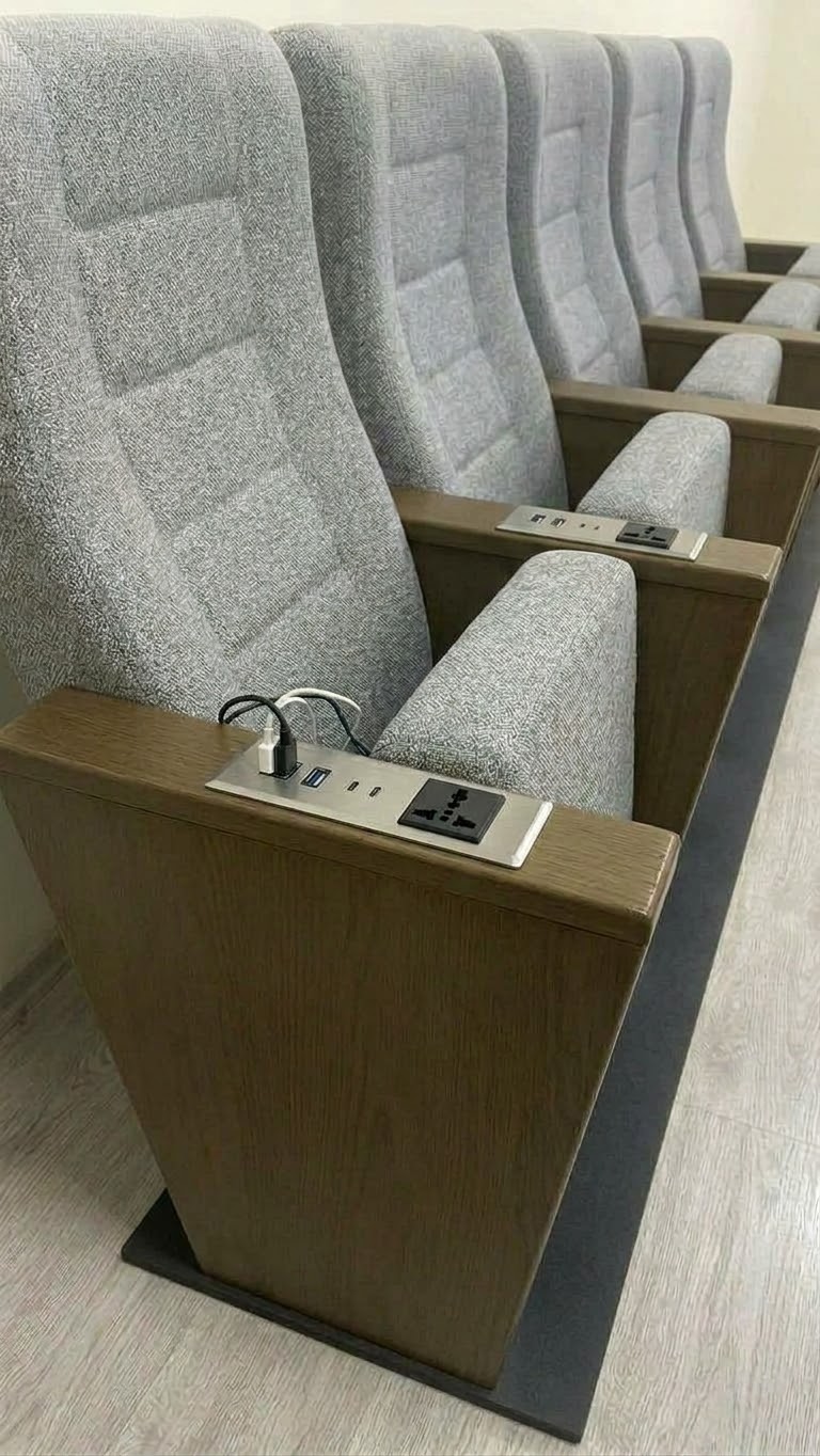  منفذ USB ومقبس كهرباء (VIP Sinema ve Konferans Salonu Koltuğu - USB Portlu ve Elektrik Prizli)