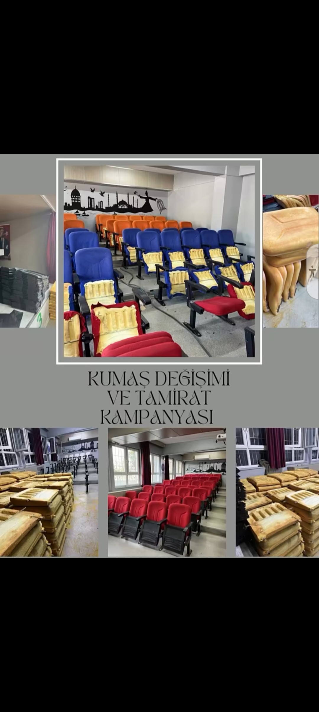 Bagcilar Esenler Okul Konferans Koltuğu Tamiri ve Döşeme Yenileme | İmalattan Tamir Hizmeti